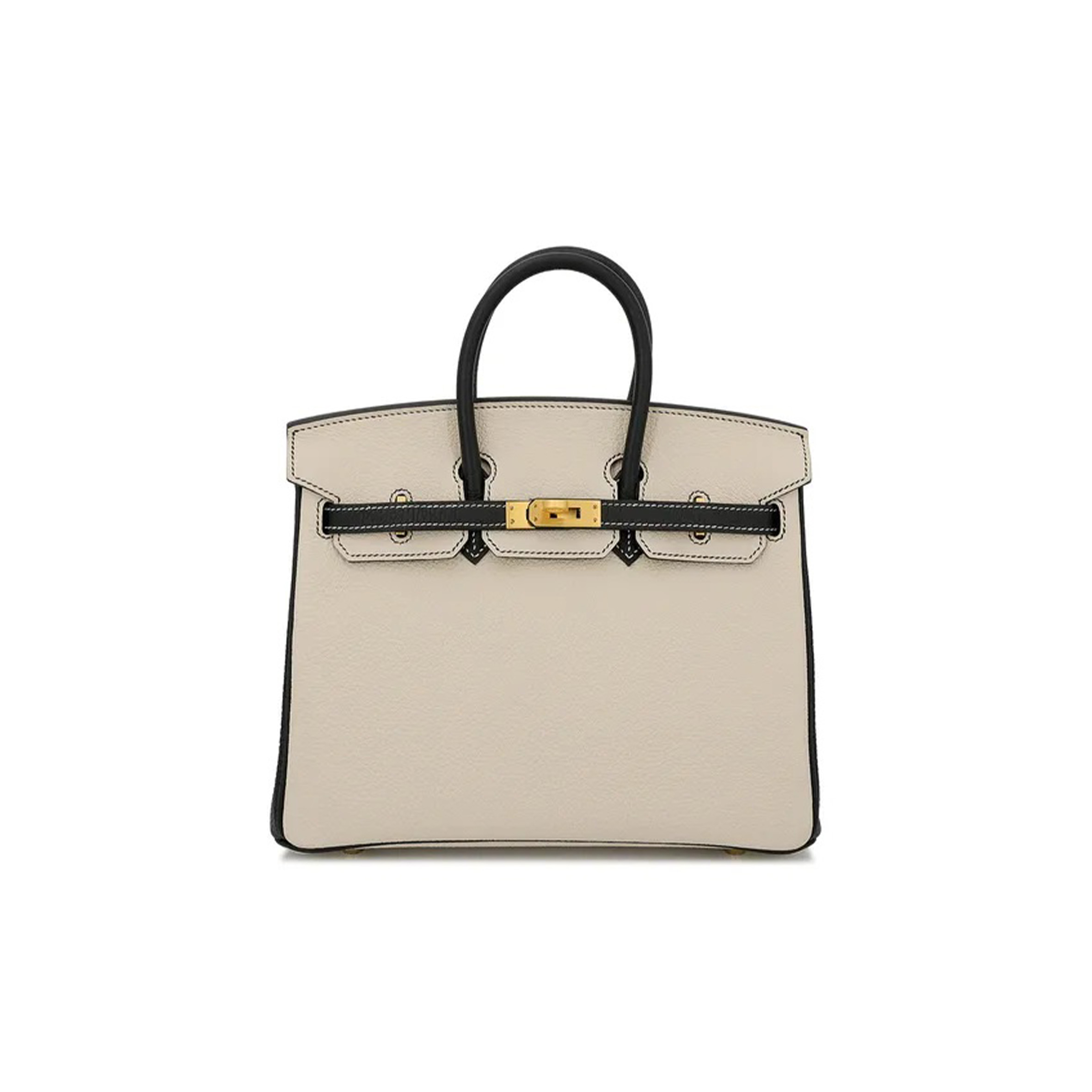 HERMES MASTER BIRKIN 25 EPSOM MILKSHAKE WHITE TINWARE GREY GOLD BUCKLE BAG H028368CK3S (25*20*13cm)